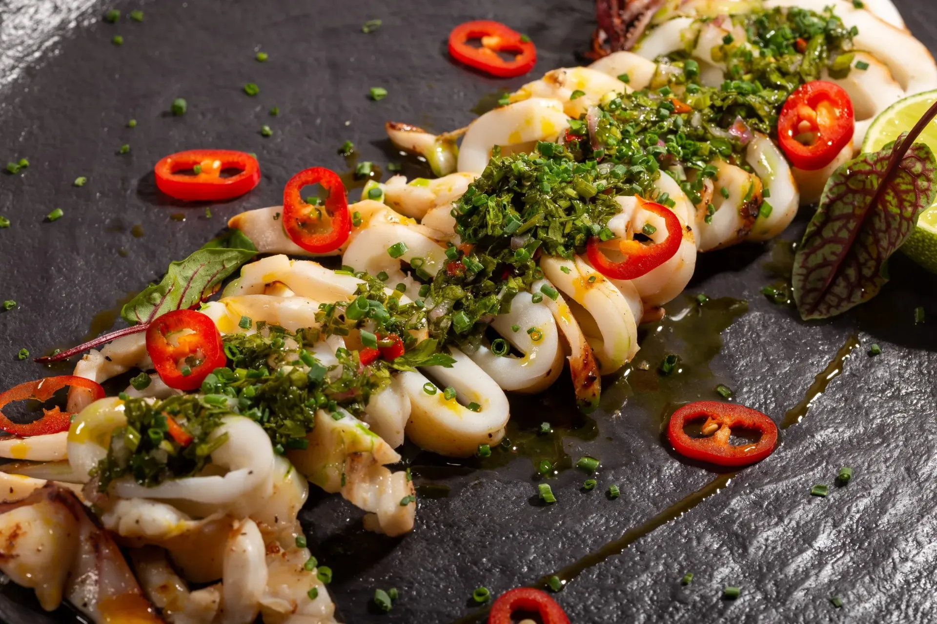 GRILL SQUID WITH CHIMICHURRY